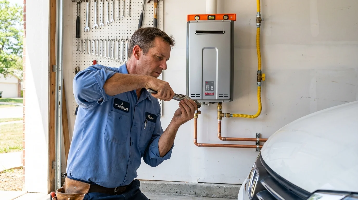 Tankless water heater installation by a Johns Plumbing LLC plumber in North Fort Myers